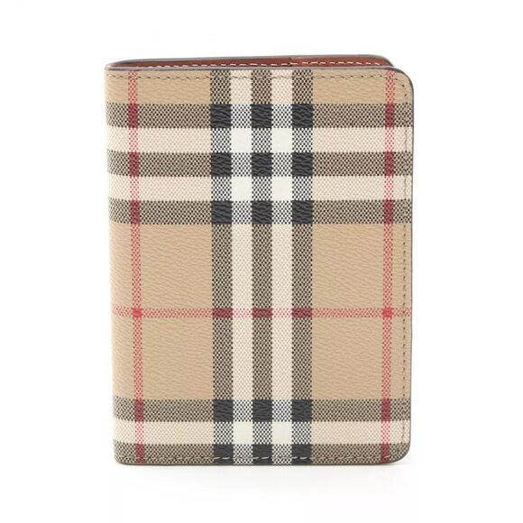 BURBERRY Archive Check Card Holder canvas Beige Multicolor NEW Women - Picture 1 of 4